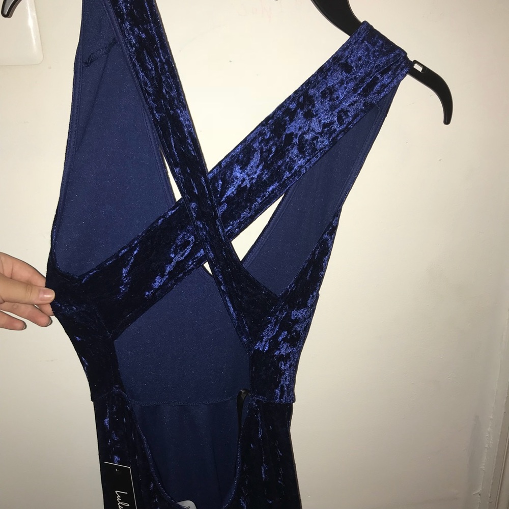 NWT LULUS BLUE VELVET DRESS